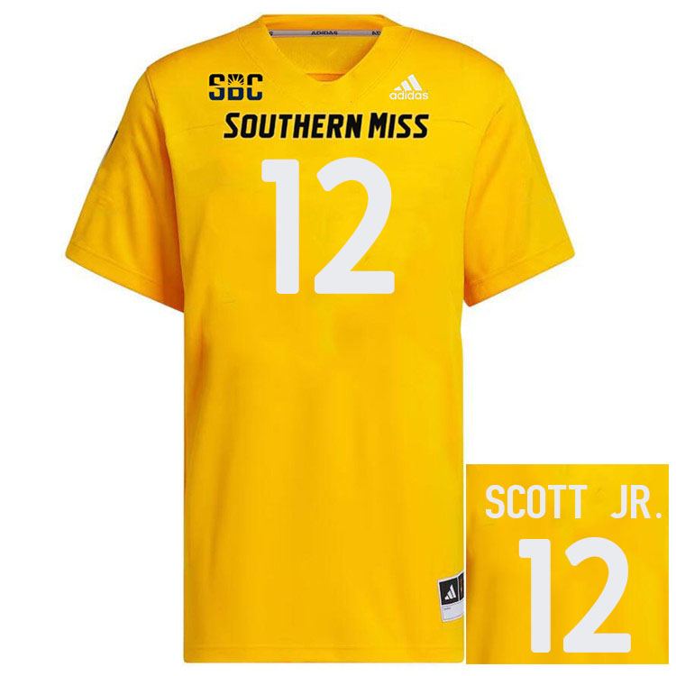 Southern Miss Golden Eagles #12 Eric Scott Jr. Jersey Football Uniforms-Gold